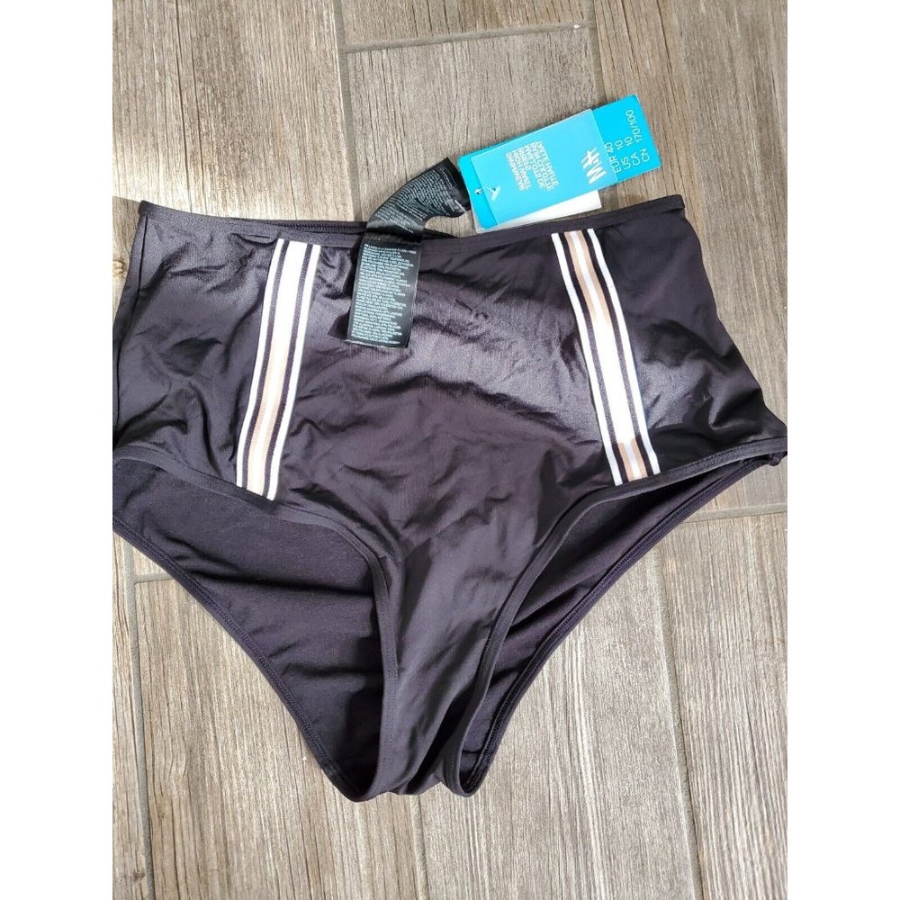 Nwt Hm High Waist Bikini Bottom With Stripe Accent In Size 10